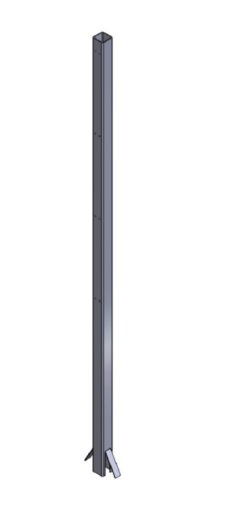 Poteau de brise-vue de 1300mm de haut, à sceller, thermolaqué RAL ou brut