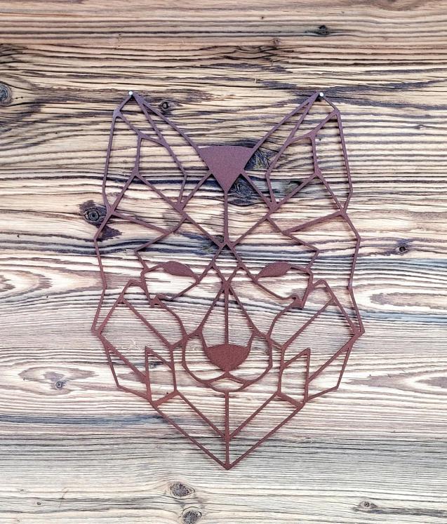 Tête de loup origami en métal