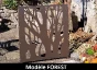 Brise vue aluminium de 1100mm de haut, avec panneaux décoratifs Motif des panneaux : Forest