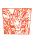 Tête de tigre jungle métal Couleur : RAL 2004 orange pur