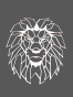 Tête de lion origami métal Grand modèle Couleur : RAL 9016 blanc signalisation