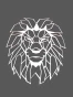 Tête de lion origami métal Grand modèle Couleur : RAL 9016 blanc signalisation